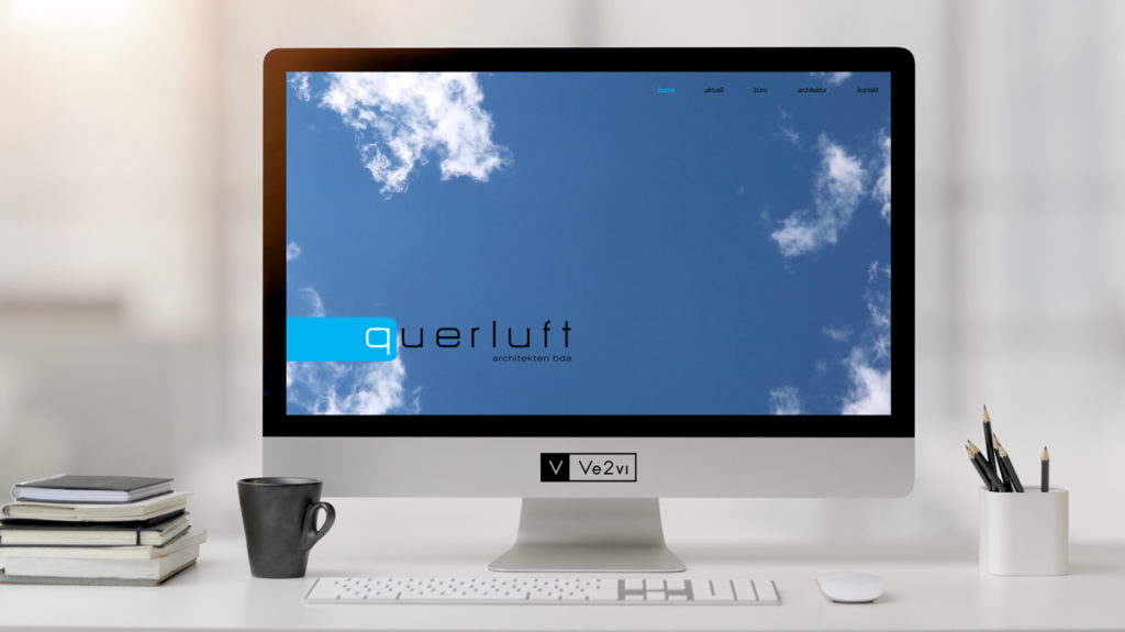 Startseite der von uns umgesetzten Webseite querluft architekten