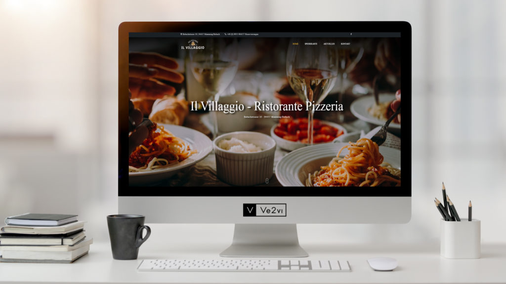 Startseite der von uns umgesetzten Webseite Il Villaggio