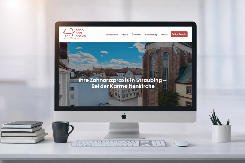 Startseite der von uns umgesetzten Webseite Zahnarztpraxis Dr. Lankes