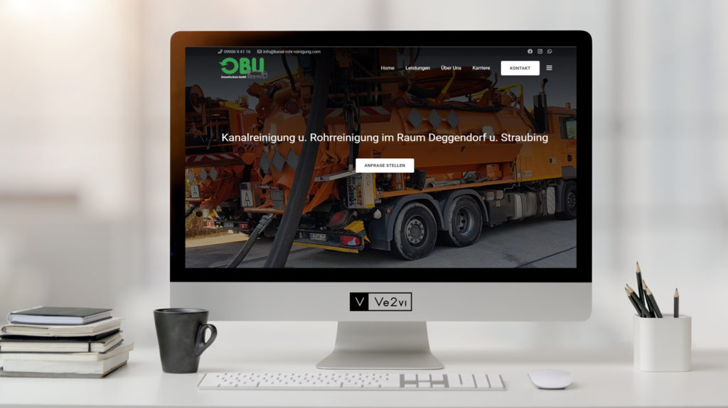 Startseite der von uns umgesetzten Webseite OBU Umweltschutz